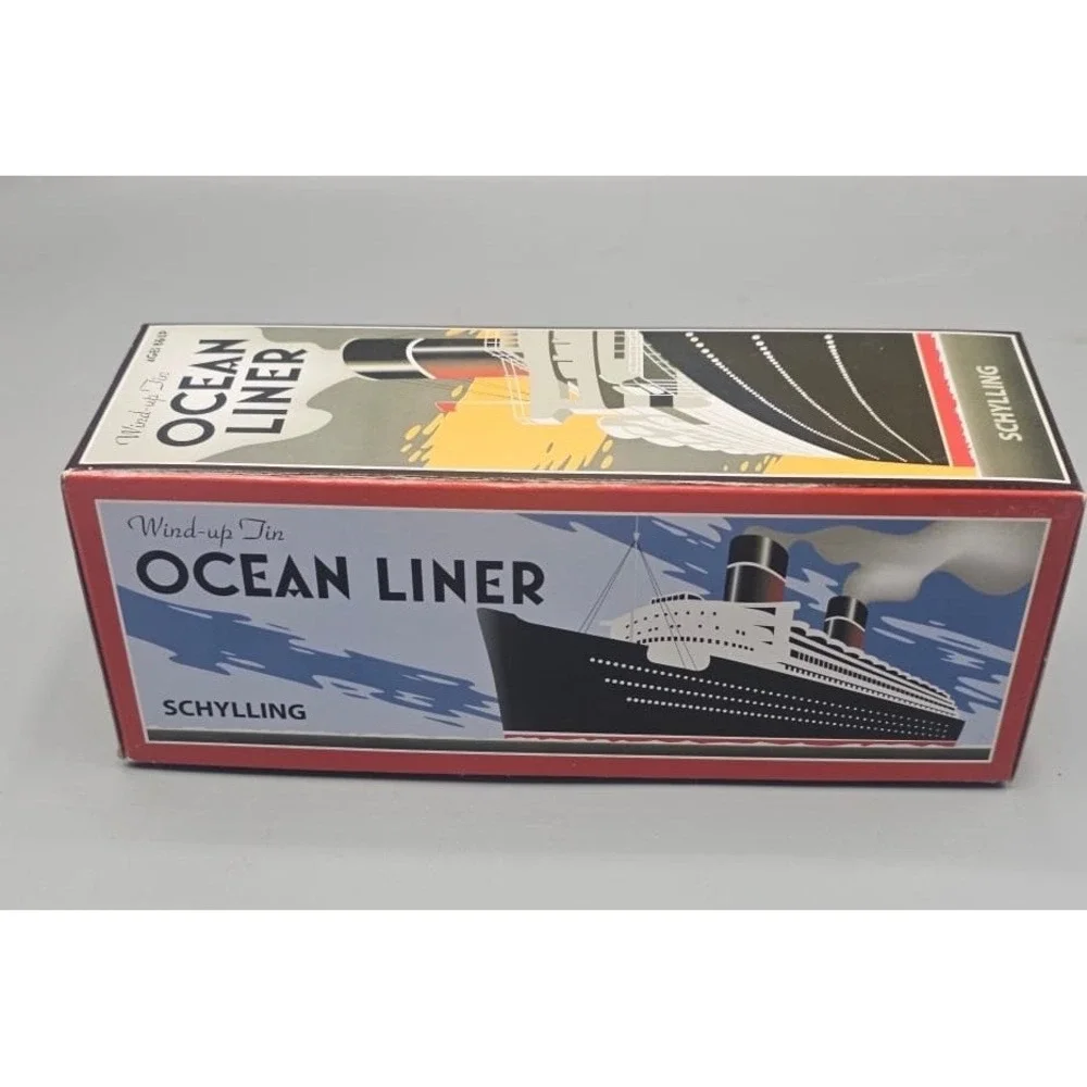 Schylling Wind-up Tin Ocean Liner Retro Mechanical Steamship Toy with Box 2008
